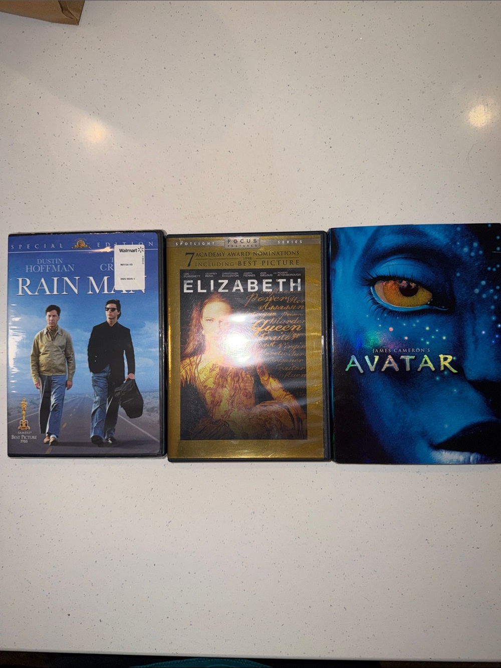 DVD Movie Collection: Rain Man, Elizabeth, Avatar